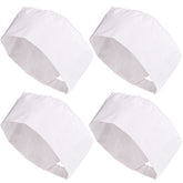 4 Pack Unisex Chef Hats Adjustable Kitchen Cooking Caps with Breathable Mesh Top White